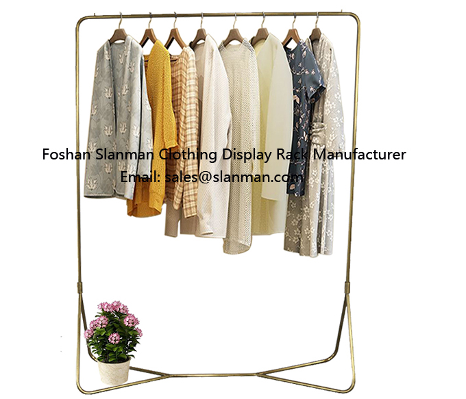 Rose Gold Garment Rack for Women Clothes Shop Design