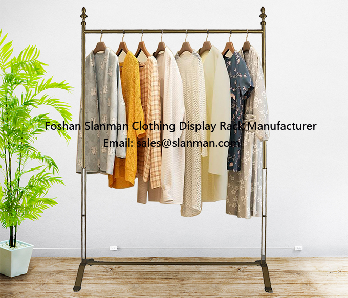 Shop Fitting Gold Stainless steel Clothes Display Rack Stand for Clothing Store