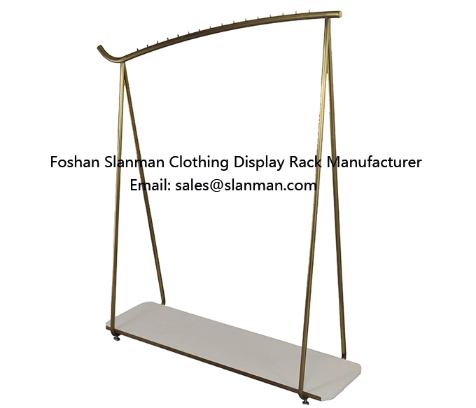 Silver Metal Women's Clothing Hanging Stand Rack Shop Furniture Garment Display