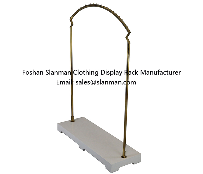 Cheap Elegant Clothes Store Showroom Floor Stand T-shirt Stainless Steel Display Fixtures