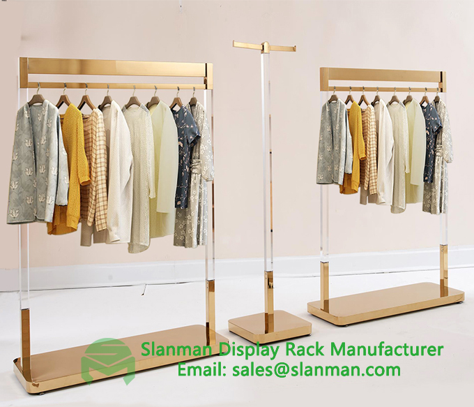 Complete Set for Sale Retail Store Display Fixture Interior Design Metal Clothing Display Stand Rack