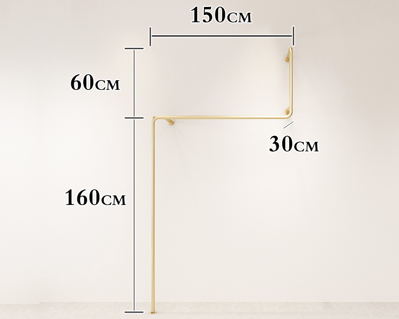 Clothing Shop Decoration Metal Rack Stainless Steel Clothes Display Wall Mount Rack Hanger for Retail