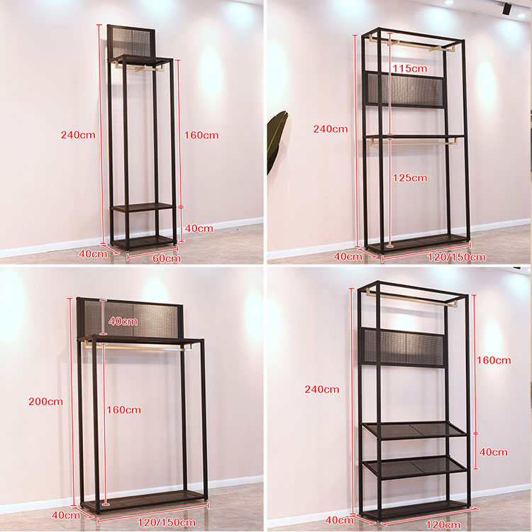 Menswear Shops Interior Design Black Clothing Display Stand Store Fixtures