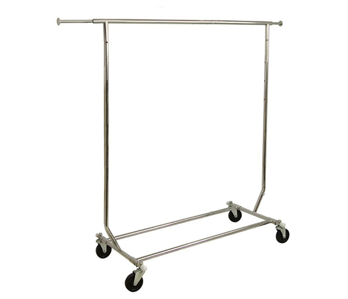 HEAVY DUTY COLLAPSIBLE ROLLING RACK-CHROME